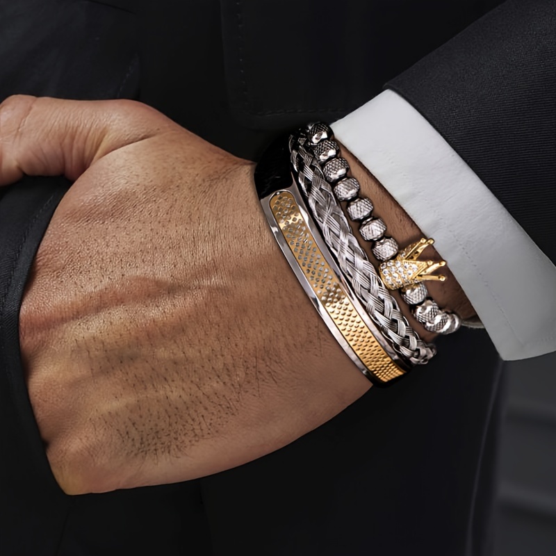 Men Crown Bracelets Contrast Colour Bangles